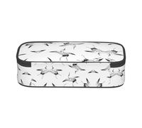WXWJSHMGC Japanese Crane Print Pencil Case - Cute Pencil Case with Zip Closure Large Pencil Box for Student