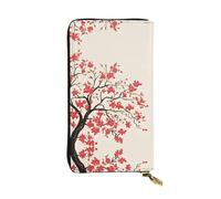 WXWJSHMGC Japanese Spring Plum Floral Print Fashion Long Wallet Shopping Clutch Purse Pu Leather Handbags for Ladies,Men's Wallets