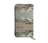WXWJSHMGC Jet Fighter Print Fashion Long Wallet Shopping Clutch Purse Pu Leather Handbags for Ladies,Men's Wallets