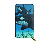 WXWJSHMGC Killer Whales Swim Along Print Fashion Long Wallet Shopping Clutch Purse Pu Leather Handbags for Ladies,Men's Wallets