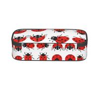 WXWJSHMGC Ladybugs Print Pencil Case - Cute Pencil Case with Zip Closure Large Pencil Box for Student