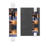 WXWJSHMGC Lake Under Sunset Print 2pcs Adjustable Elastic Band Pen Holder Pu Leather Pen Sleeve Pouch for Hardcover Journals, Notebooks for Back to School Gift