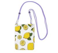 WXWJSHMGC Lemon Fruit Pattern Print Mini Crossbody Phone Bag - Ladies Purse for Mobile and Smart Phones