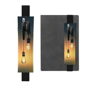 WXWJSHMGC Light Bulbs Print 2pcs Adjustable Elastic Band Pen Holder Pu Leather Pen Sleeve Pouch for Hardcover Journals, Notebooks for Back to School Gift