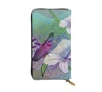 WXWJSHMGC Lilies and Butterfly Print Fashion Long Wallet Shopping Clutch Purse Pu Leather Handbags for Ladies,Men's Wallets