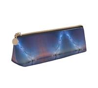 WXWJSHMGC Looking Up Alone Print Leather Pencil Case,Fountain Pen Case,Personalised Portable Big Capacity Study Pencil Case for Secondary School Girls Boys