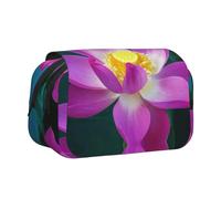 WXWJSHMGC Lotus Flower Print Pen Case Bag - Portable Double Layer Storage Pencil Bag for Child, Girls, Boys and Adults
