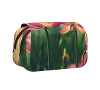 WXWJSHMGC Lotus Flowers Print Pen Case Bag - Portable Double Layer Storage Pencil Bag for Child, Girls, Boys and Adults