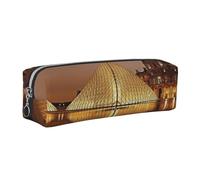 WXWJSHMGC Louvre Museum in Paris Print Leather Pencil Case Simple,with Metallic Zipper Pocket,Storage Pouch for Girls Boys Student College Middle School