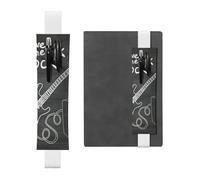 WXWJSHMGC Love Rock Print 2pcs Adjustable Elastic Band Pen Holder Pu Leather Pen Sleeve Pouch for Hardcover Journals, Notebooks for Back to School Gift