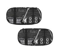 WXWJSHMGC Love Rock Print Pencil Bag Large Pouch Bag with 3 Compartments Pen Case Card Coin Holder for Boys Girls School Stationery