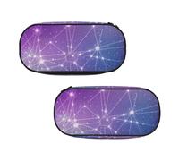 WXWJSHMGC Magic Space Print Pencil Bag Large Pouch Bag with 3 Compartments Pen Case Card Coin Holder for Boys Girls School Stationery