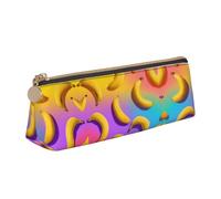 WXWJSHMGC Many Bananas Print Leather Pencil Case,Fountain Pen Case,Personalised Portable Big Capacity Study Pencil Case for Secondary School Girls Boys