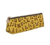 WXWJSHMGC Many Letters Print Leather Pencil Case,Fountain Pen Case,Personalised Portable Big Capacity Study Pencil Case for Secondary School Girls Boys