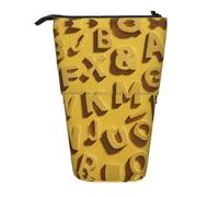 WXWJSHMGC Many Letters Print Pencil Telescopic Case Versatile Storage Bag,Office, and Adult Storage Box Gifts