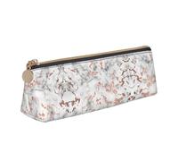 WXWJSHMGC Marble Texture Copper Splatter Print Leather Pencil Case,Fountain Pen Case,Personalised Portable Big Capacity Study Pencil Case for Secondary School Girls Boys