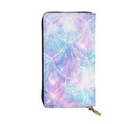 WXWJSHMGC Mermaid Scale Print Fashion Long Wallet Shopping Clutch Purse Pu Leather Handbags for Ladies,Men's Wallets