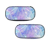 WXWJSHMGC Mermaid Scale Print Pencil Bag Large Pouch Bag with 3 Compartments Pen Case Card Coin Holder for Boys Girls School Stationery