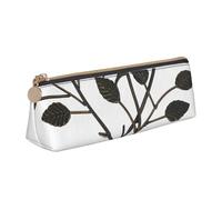 WXWJSHMGC Metal Rose Print Leather Pencil Case,Fountain Pen Case,Personalised Portable Big Capacity Study Pencil Case for Secondary School Girls Boys