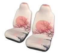 WXWJSHMGC Minimalist Cherry Blossom Print Car Seat Cover, Auto Seat Protector Front Seat Cover Set, Suv/Truck/Van/Car Universal Seat Covers(2pcs)