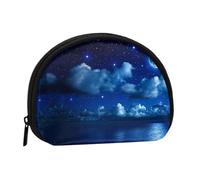 WXWJSHMGC Moonlit Night Print Coin Purse Mini Wallet for Women Girls Personality Small Coin Pouch Shell Storage Bag Clutch Wallets, One Size, Casual