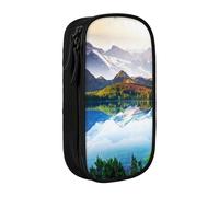 WXWJSHMGC Mountain View Sunny Day Nature Print Large Capacity Double Layer Pencil Case with Zipper - Durable Fabric School Pouch for Pens,- Ideal for Students