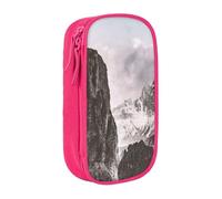 WXWJSHMGC Mountains Clouds Print Large Capacity Double Layer Pencil Case with Zipper â€“ Durable Fabric School Pouch for Pens,â€“ Ideal for Students