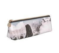 WXWJSHMGC Mountains Clouds Print Leather Pencil Case,Fountain Pen Case,Personalised Portable Big Capacity Study Pencil Case for Secondary School Girls Boys