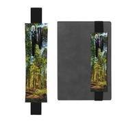 WXWJSHMGC Nature Cedar Print 2pcs Adjustable Elastic Band Pen Holder Pu Leather Pen Sleeve Pouch for Hardcover Journals, Notebooks for Back to School Gift