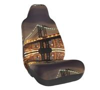 WXWJSHMGC New York Manhattan Bridge Night Print Universal Auto Car Front Seat Covers Bucket Seats Auto Interior Accessories Protector Fit For Most Car(1pcs)