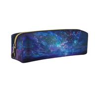 WXWJSHMGC Northern Lights Print Leather Pencil Case Simple,with Metallic Zipper Pocket,Storage Pouch for Girls Boys Student College Middle School