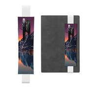 WXWJSHMGC Norway Islands Print 2pcs Adjustable Elastic Band Pen Holder Pu Leather Pen Sleeve Pouch for Hardcover Journals, Notebooks for Back to School Gift