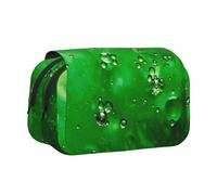 WXWJSHMGC Organic Green Print Pen Case Bag - Portable Double Layer Storage Pencil Bag for Child, Girls, Boys and Adults