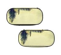 WXWJSHMGC Palm Tree Rocky Shore Print Pencil Bag Large Pouch Bag with 3 Compartments Pen Case Card Coin Holder for Boys Girls School Stationery
