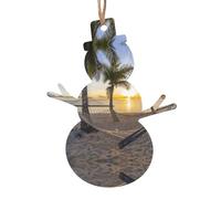 WXWJSHMGC Paradise Beach Palm Trees Print Christmas Bauble Christmas Tree Decorations Wooden Hanging Xmas Gifts Pendant(2pcs)