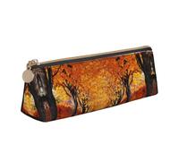 WXWJSHMGC Pathway in The Woods Covered Print Leather Pencil Case,Fountain Pen Case,Personalised Portable Big Capacity Study Pencil Case for Secondary School Girls Boys