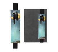 WXWJSHMGC Peaceful Lake and A Tree Print 2pcs Adjustable Elastic Band Pen Holder Pu Leather Pen Sleeve Pouch for Hardcover Journals, Notebooks for Back to School Gift