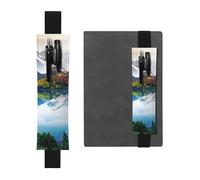 WXWJSHMGC Peaceful Lake Print 2pcs Adjustable Elastic Band Pen Holder Pu Leather Pen Sleeve Pouch for Hardcover Journals, Notebooks for Back to School Gift