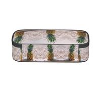 WXWJSHMGC Pineapple On Beach Print Pencil Case - Cute Pencil Case with Zip Closure Large Pencil Box for Student