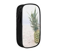 WXWJSHMGC Pineapple Painting Print Large Capacity Double Layer Pencil Case with Zipper â€“ Durable Fabric School Pouch for Pens,â€“ Ideal for Students