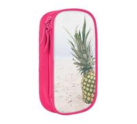 WXWJSHMGC Pineapple Painting Print Large Capacity Double Layer Pencil Case with Zipper â€“ Durable Fabric School Pouch for Pens,â€“ Ideal for Students