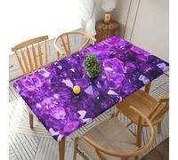 WXWJSHMGC Pink Crystal Diamond Rectangular Tablecloth Table,Fitted Elastic Edged Waterproof Table Cloth For Dinning Room Outdoor Patio Party (5ft 152x76cm)