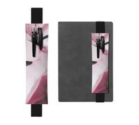 WXWJSHMGC Pink Flower Petals Print 2pcs Adjustable Elastic Band Pen Holder Pu Leather Pen Sleeve Pouch for Hardcover Journals, Notebooks for Back to School Gift