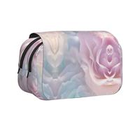WXWJSHMGC Pinkish Flowers Print Pen Case Bag - Portable Double Layer Storage Pencil Bag for Child, Girls, Boys and Adults
