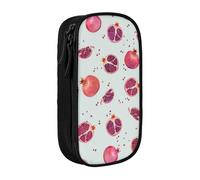 WXWJSHMGC Pomegranate Pattern Print Large Capacity Double Layer Pencil Case with Zipper â€“ Durable Fabric School Pouch for Pens,â€“ Ideal for Students
