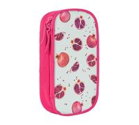 WXWJSHMGC Pomegranate Pattern Print Large Capacity Double Layer Pencil Case with Zipper â€“ Durable Fabric School Pouch for Pens,â€“ Ideal for Students