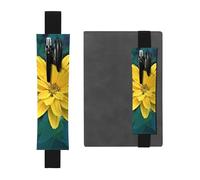 WXWJSHMGC Pretty Flower Print 2pcs Adjustable Elastic Band Pen Holder Pu Leather Pen Sleeve Pouch for Hardcover Journals, Notebooks for Back to School Gift