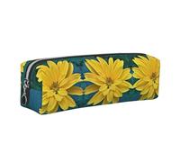 WXWJSHMGC Pretty Flower Print Leather Pencil Case Simple,with Metallic Zipper Pocket,Storage Pouch for Girls Boys Student College Middle School
