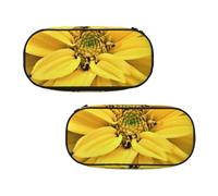 WXWJSHMGC Pretty Flower Print Pencil Bag Large Pouch Bag with 3 Compartments Pen Case Card Coin Holder for Boys Girls School Stationery