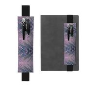 WXWJSHMGC Purple Lavender Field Print 2pcs Adjustable Elastic Band Pen Holder Pu Leather Pen Sleeve Pouch for Hardcover Journals, Notebooks for Back to School Gift